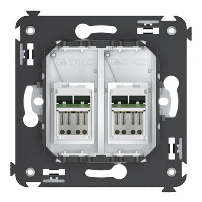 Розетка RJ-45 в стену, кат.6 двойная, Avanti, "Белое облако" | 4400294 | DKC