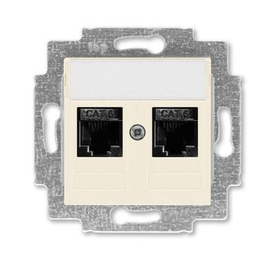 ABB Levit Слоновая кость Розетка комп. 2-ая 2хRJ45 категория 6 | 5014H-A61018 17W | 2CHH296118A6017 | ABB
