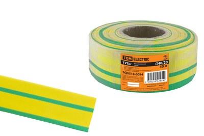 Термоусаживаемая трубка ТУТнг 40/20 желто-зеленая (50 м/ролл) | SQ0518-0094 | TDM