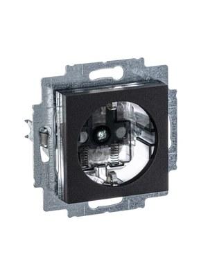 ABB Levit Антрацит / дымчатый чёрный Розетка с з/к со шторками 16А | 5520H-A03457 63W | 2CHH203457A6063 | ABB