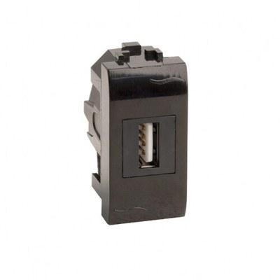 USB 2.0 розетка, Brava, черная, 1 мод. | 77200N | DKC