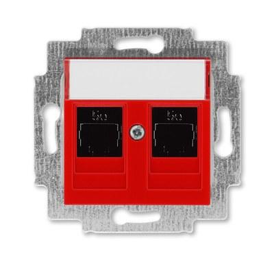 ABB Levit Красный Розетка комп. 2-ая 2хRJ45 категория 5e | 5014H-A51018 65W | 2CHH295118A6065 | ABB