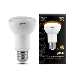Лампа светодиодная LED 9Вт E27 220В 2700К Reflector R63 | 106002109 | Gauss