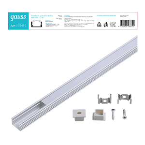 Профиль для ленты LED врезной гл 12mm - 2m 1/40 | BT415 | Gauss