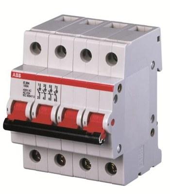 Рубильник 4 пол. E204r 25A рычаг красный|2CDE284001R0025| ABB