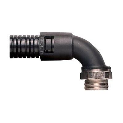 Фитинг AL21/M20/CS90/GR, 90° поворотный, полиамид 66/никел.латунь, серый, резьба M20, d21, 10 шт. в пачке | 7TCA296000R0606 | ABB