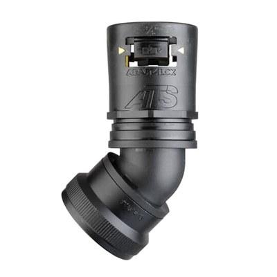 Фитинг AT21/U081/SF45/BLY, 45°, РА66/алюминий/эласт., черный/желтый, резьба U081, d21, 10 шт. в пачке | 7TCA296170R0318 | ABB