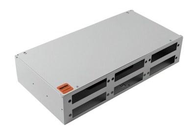 Бокс оптич.FO-19R-2U-6xSLT-W140H42-48UN-GY унив.19",от8до48п.(SC,duplexLC,ST,FC),со сплайс пласт.,б.пиг.и пр.ад.,2U,сер. | 250431 | Hyperline