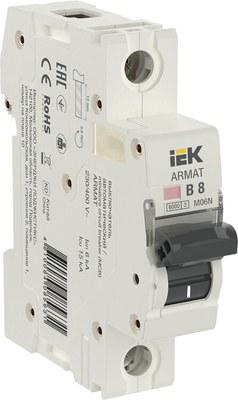 Выключатель автоматический однополюсной M06N 1P B 8А 6кА ARMAT | AR-M06N-1-B008 | IEK