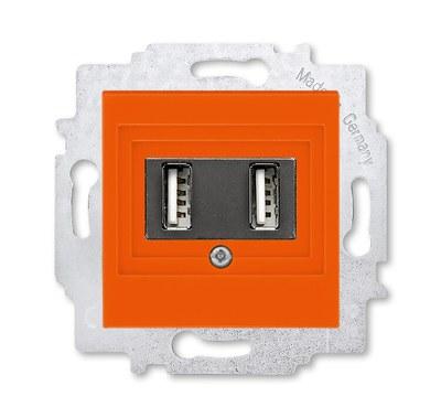 ABB Levit Оранжевый USB зарядка 2-ая | 5014H-A00040 66W | 2CHH290040A6066 | ABB
