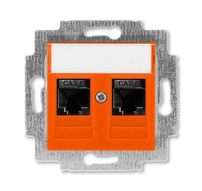 ABB Levit Оранжевый Розетка комп. 2-ая 2хRJ45 категория 6 | 5014H-A61018 66W | 2CHH296118A6066 | ABB